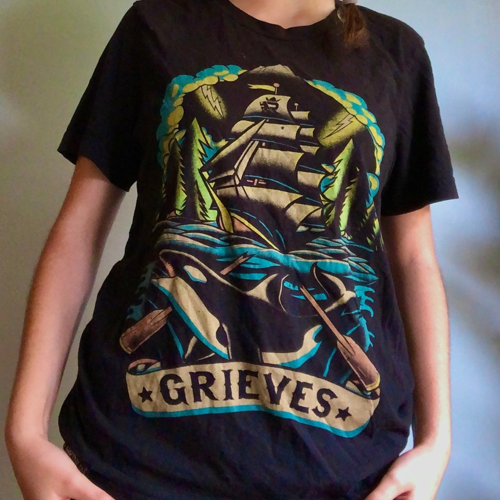 Grieves pirate ship limited edition retro pirate ship tee rock band tshirt